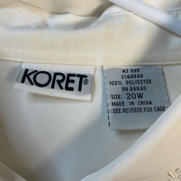 Koret White Embroidered Classy Ladies Blouse, Size 20W, - Picture 7 of 7